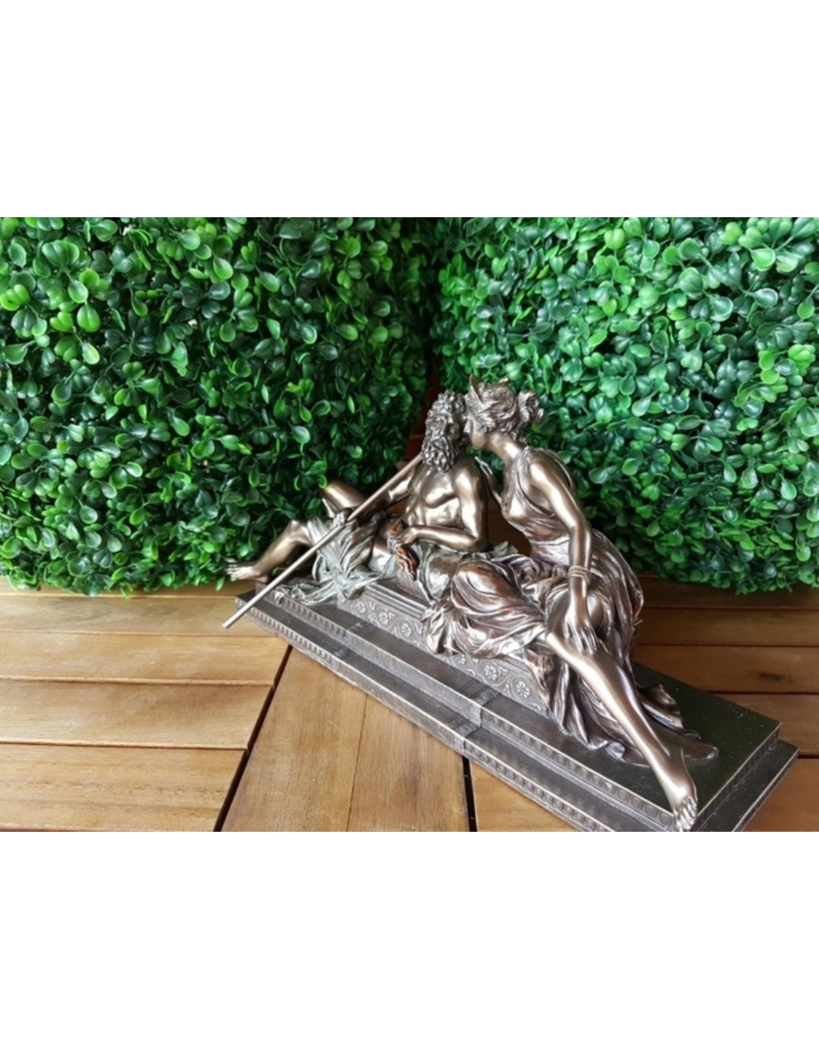 Veronese Design Giftware & Lifestyle -  Zeus and Hera Sitting Together Bronzed Figurine