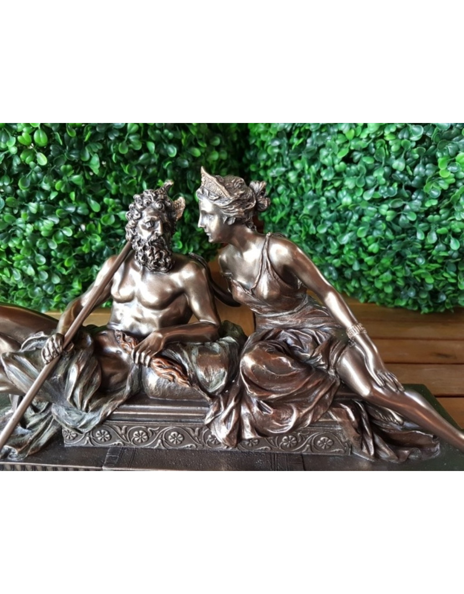 Veronese Design Giftware & Lifestyle -  Zeus and Hera Sitting Together Bronzed Figurine