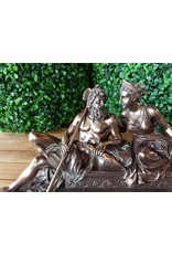 Veronese Design Giftware & Lifestyle -  Zeus and Hera Sitting Together Bronzed Figurine