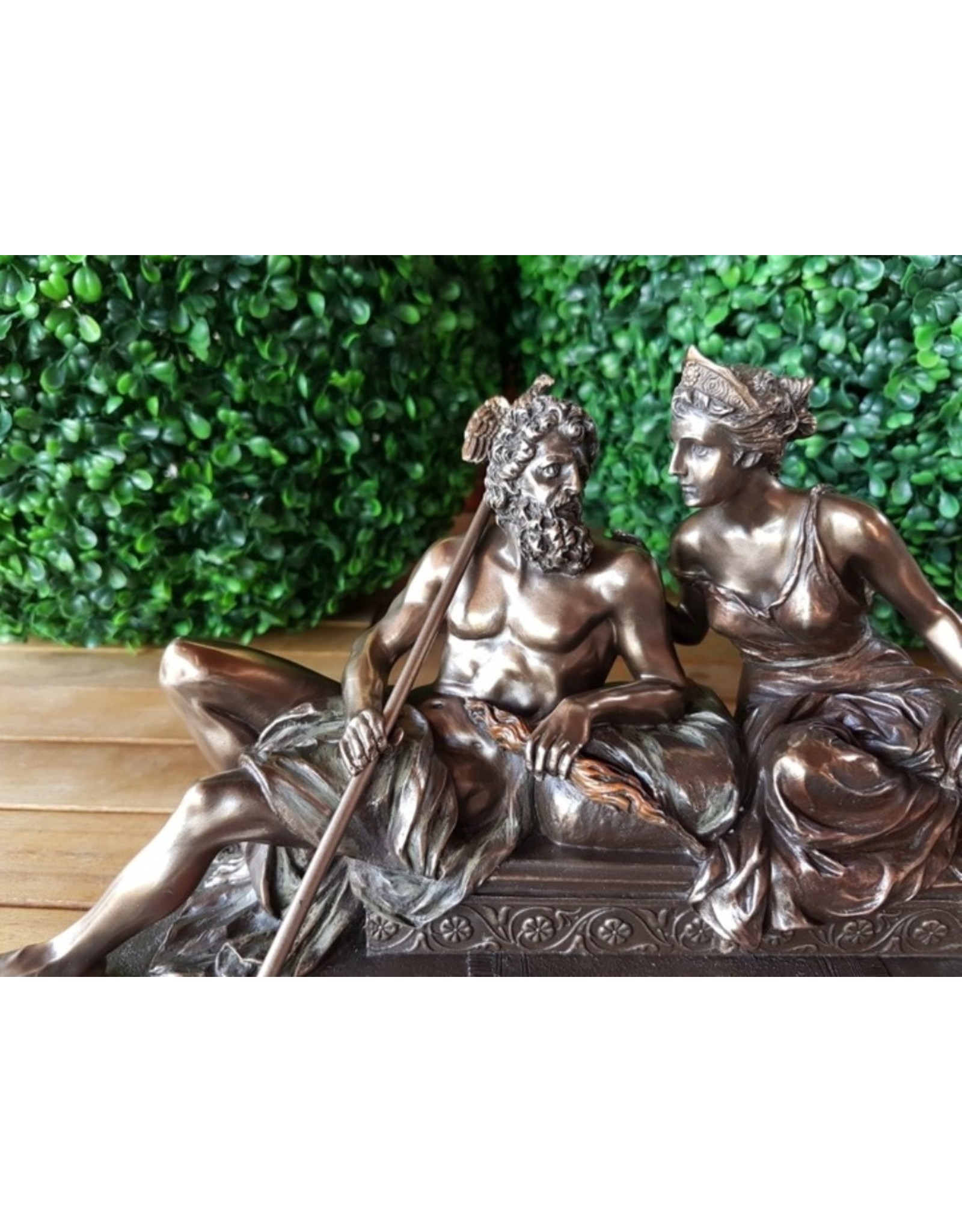 Veronese Design Giftware & Lifestyle -  Zeus and Hera Sitting Together Bronzed Figurine