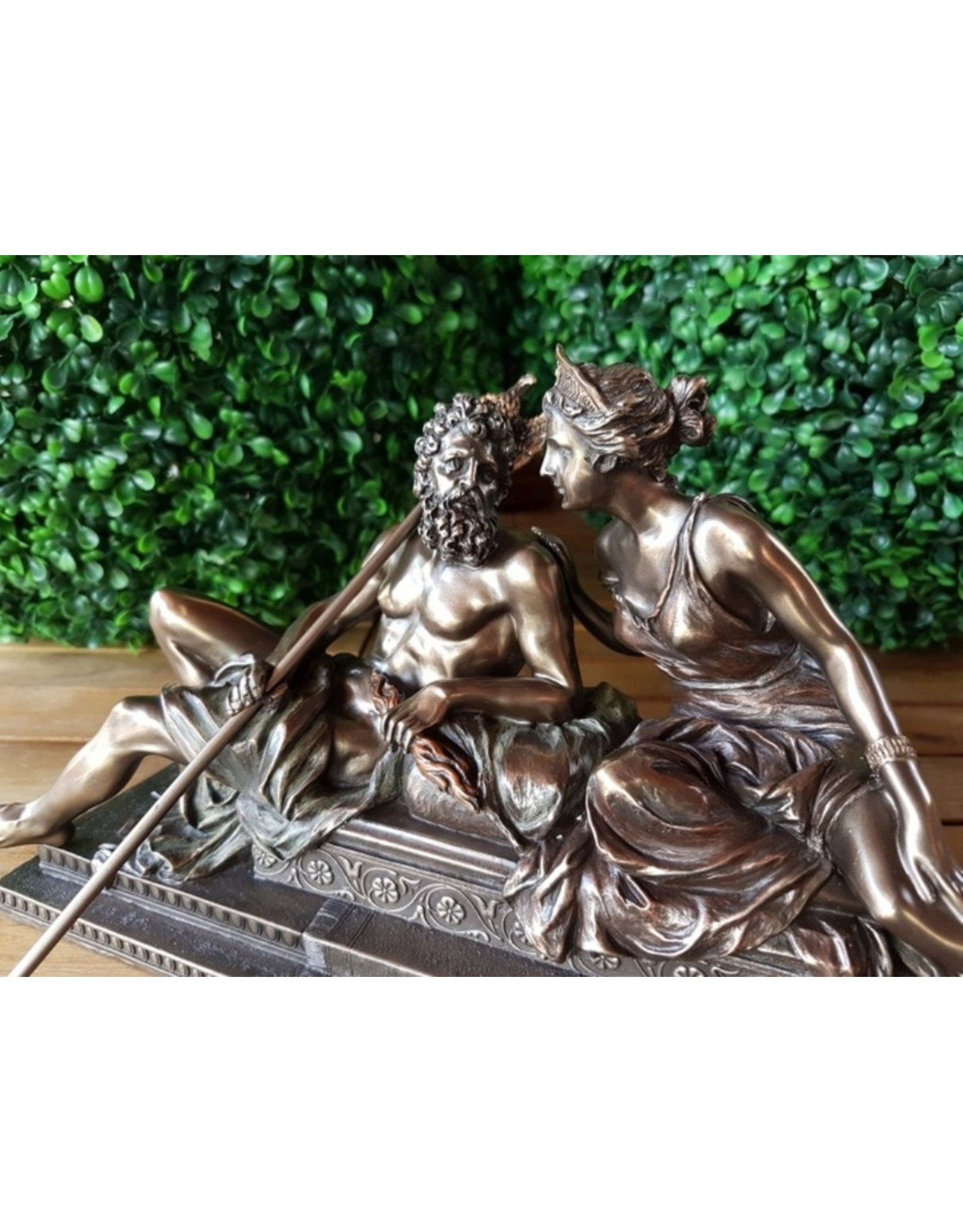 Veronese Design Giftware & Lifestyle -  Zeus en Hera Samen Zittend Gebronsd Beeld