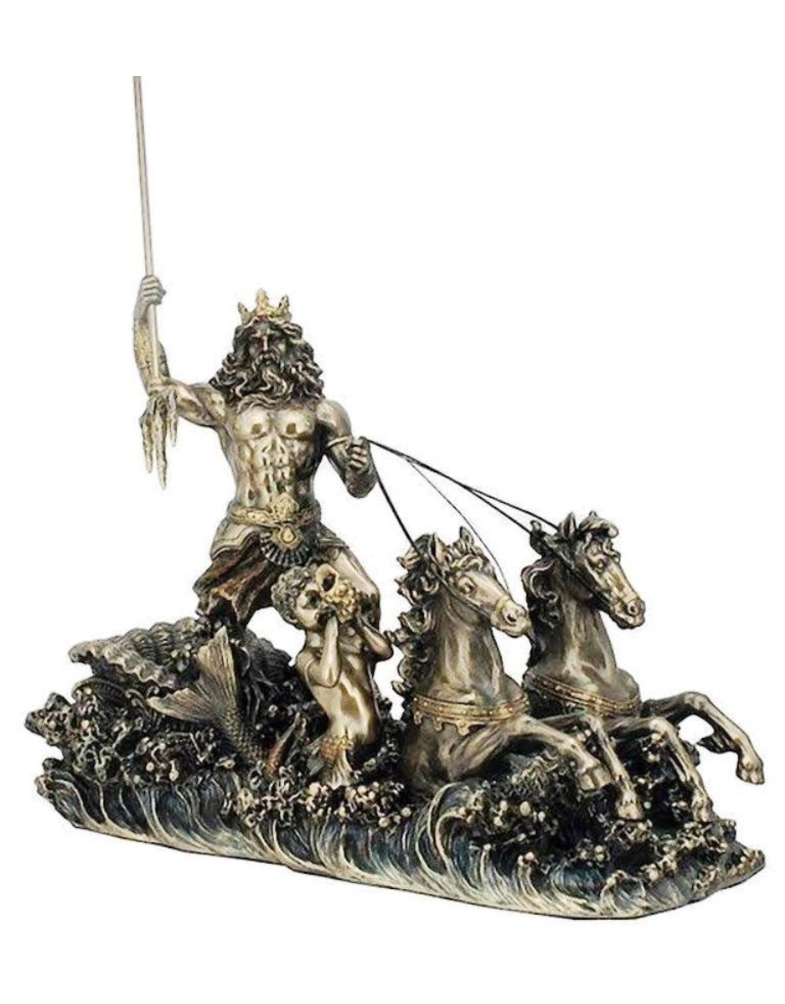 Veronese Design Giftware Beelden Collectables  - Poseidon met Wagen en Hippocampus beeld