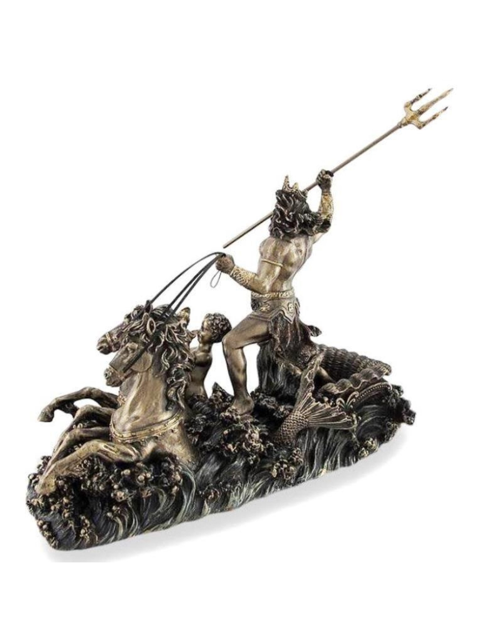 Veronese Design Giftware Beelden Collectables  - Poseidon met Wagen en Hippocampus beeld