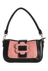 Banned Retro bags  Vintage bags - Evening Primrose 1960's Baguette Bag Old Pink-Black