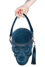 Killstar Gothic tassen Steampunk tassen - KillStar Grave Digger Schedel handtas - Blauw