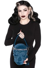 Killstar Gothic bags Steampunk bags - KillStar Grave Digger Skull handbag - Blue