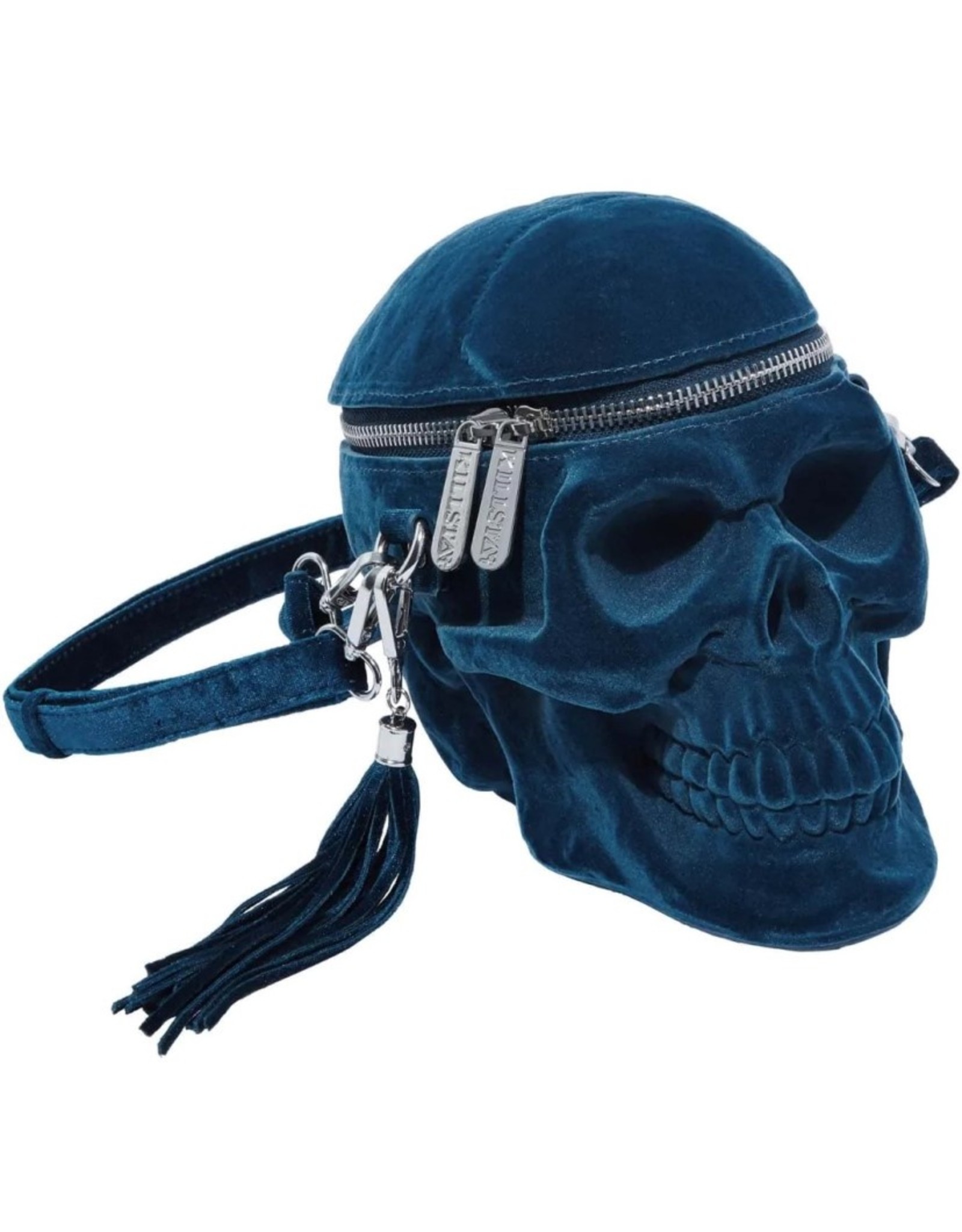 Killstar Gothic bags Steampunk bags - KillStar Grave Digger Skull handbag - Blue