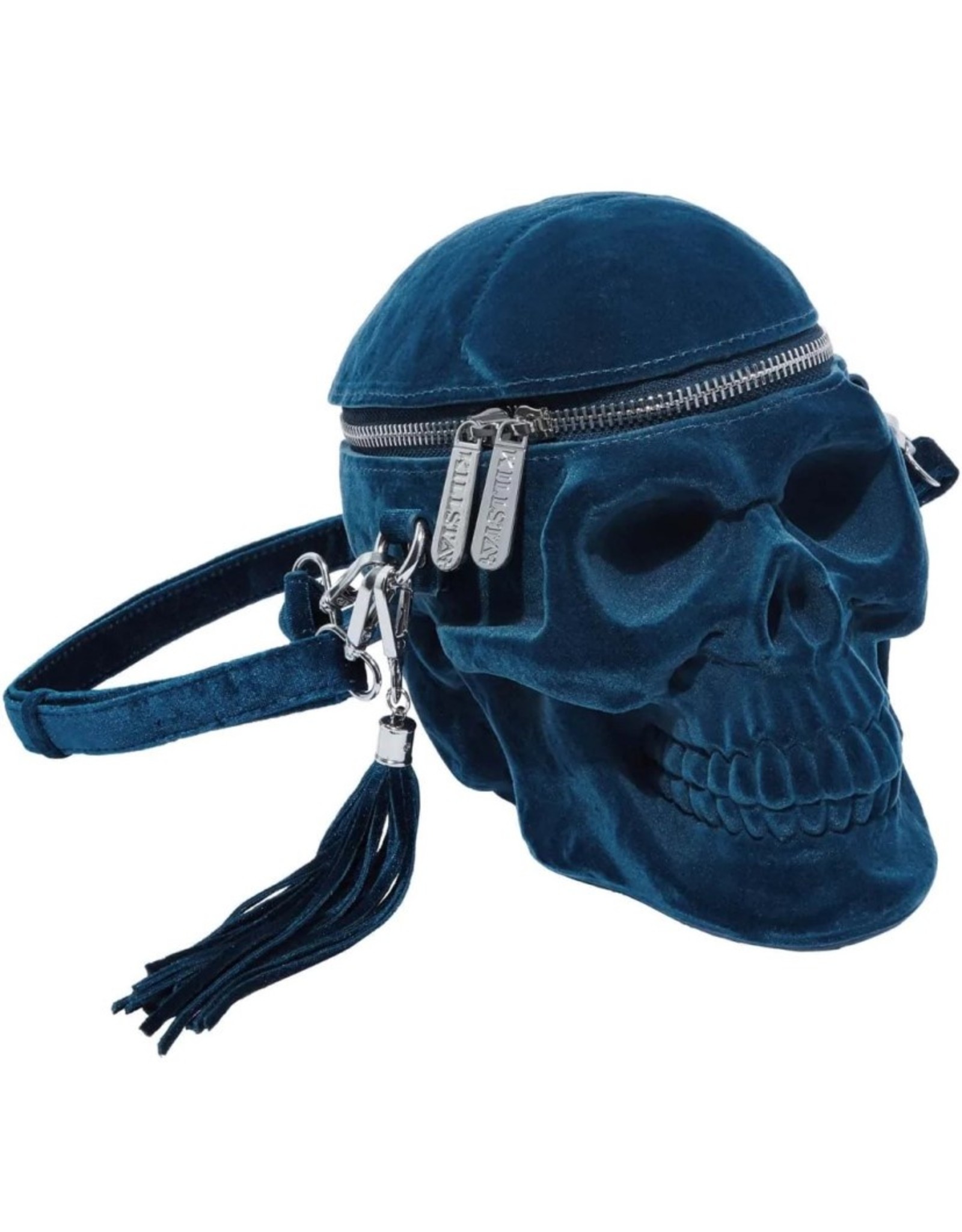 Killstar Gothic tassen Steampunk tassen - KillStar Grave Digger Schedel handtas - Blauw