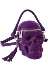 Killstar Gothic bags Steampunk bags - KillStar Grave Digger Skull handbag - Plum