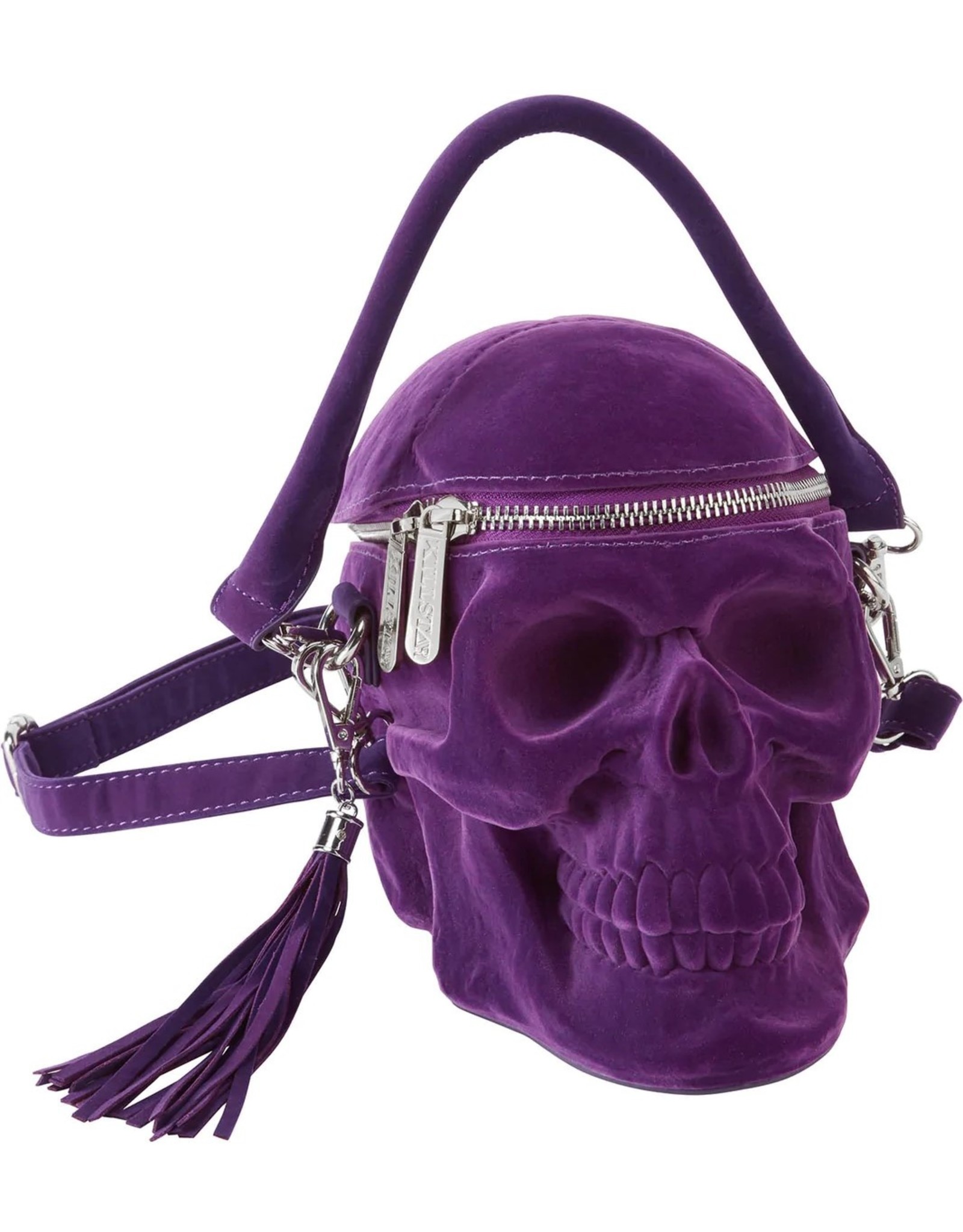 Killstar Gothic bags Steampunk bags - KillStar Grave Digger Skull handbag - Plum