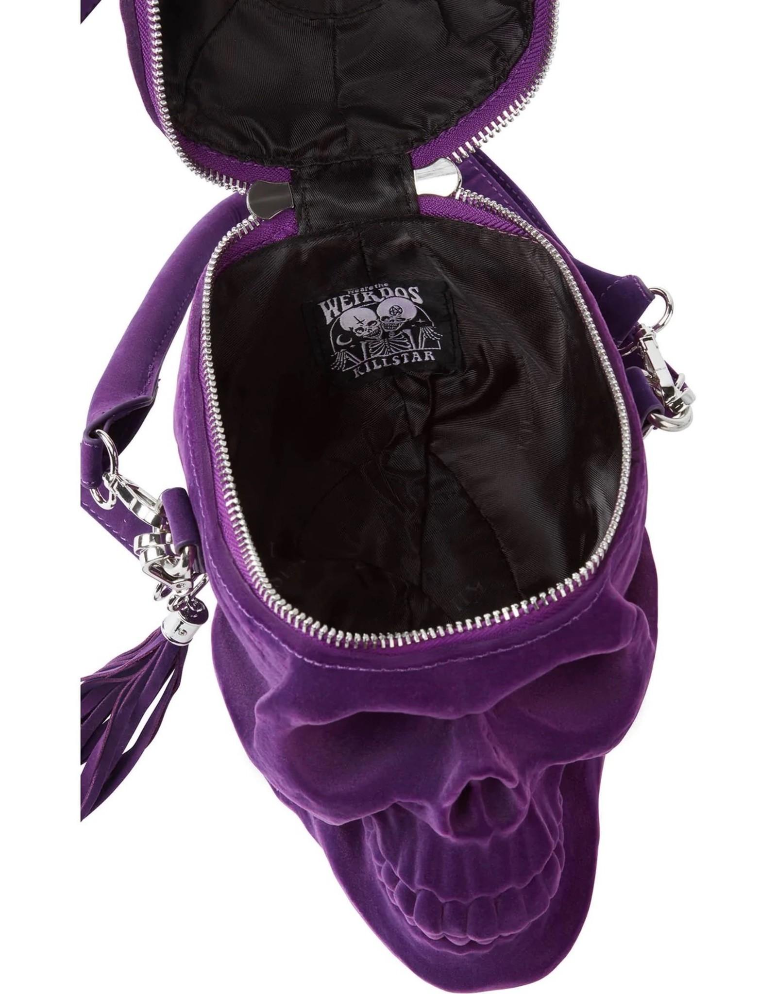 Killstar Gothic bags Steampunk bags - KillStar Grave Digger Skull handbag - Plum