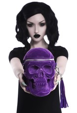 Killstar Gothic bags Steampunk bags - KillStar Grave Digger Skull handbag - Plum