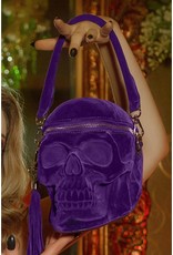 Killstar Gothic bags Steampunk bags - KillStar Grave Digger Skull handbag - Plum