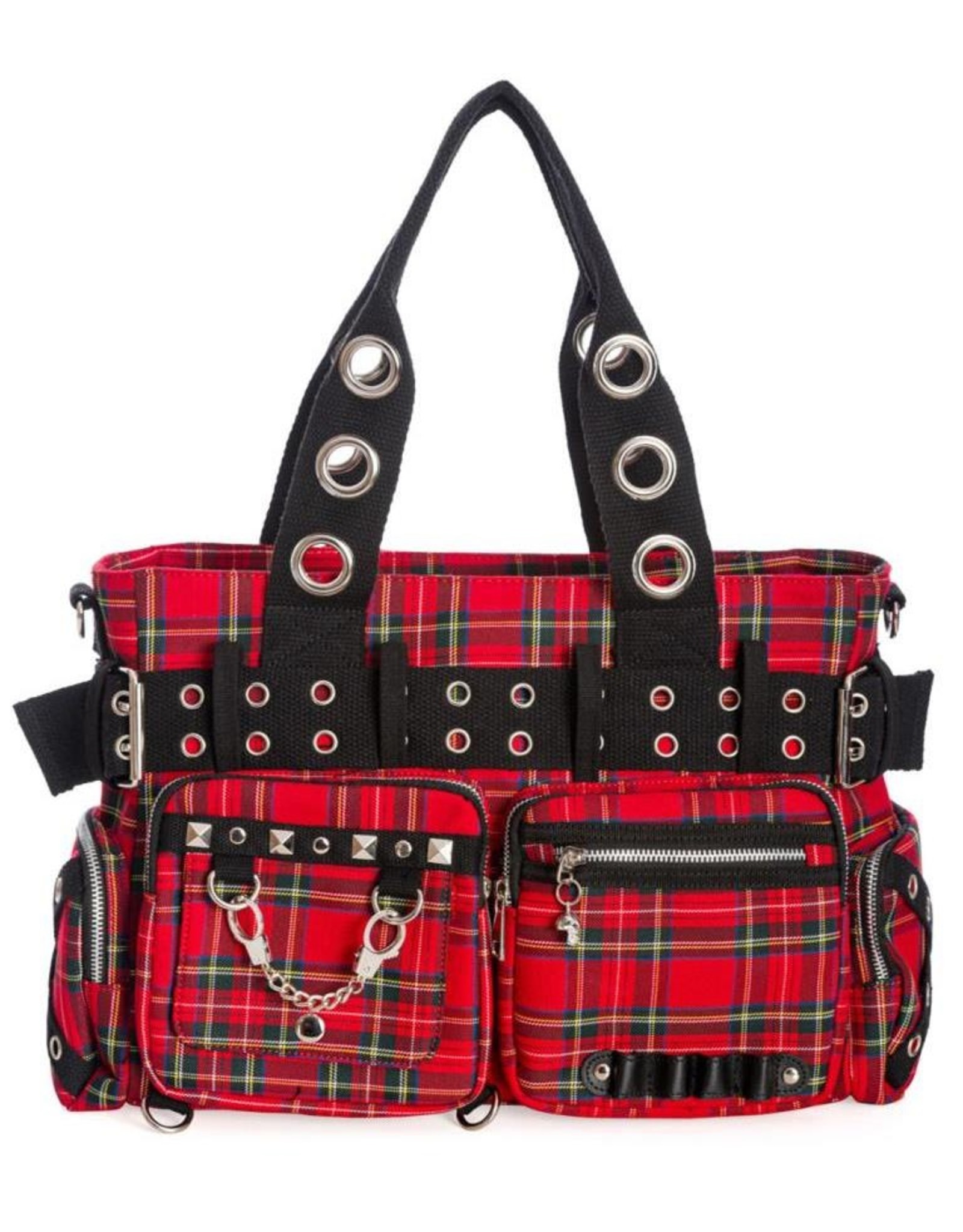 Banned Gothic Tassen Steampunk Tassen - Banned Camdyn Tartan Handtas