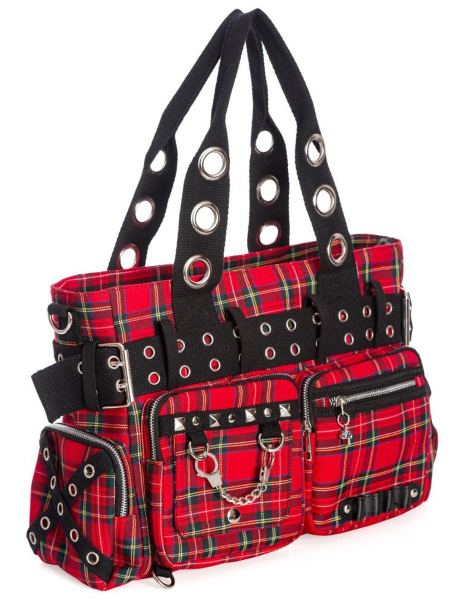 Banned Gothic Tassen Steampunk Tassen - Banned Camdyn Tartan Handtas