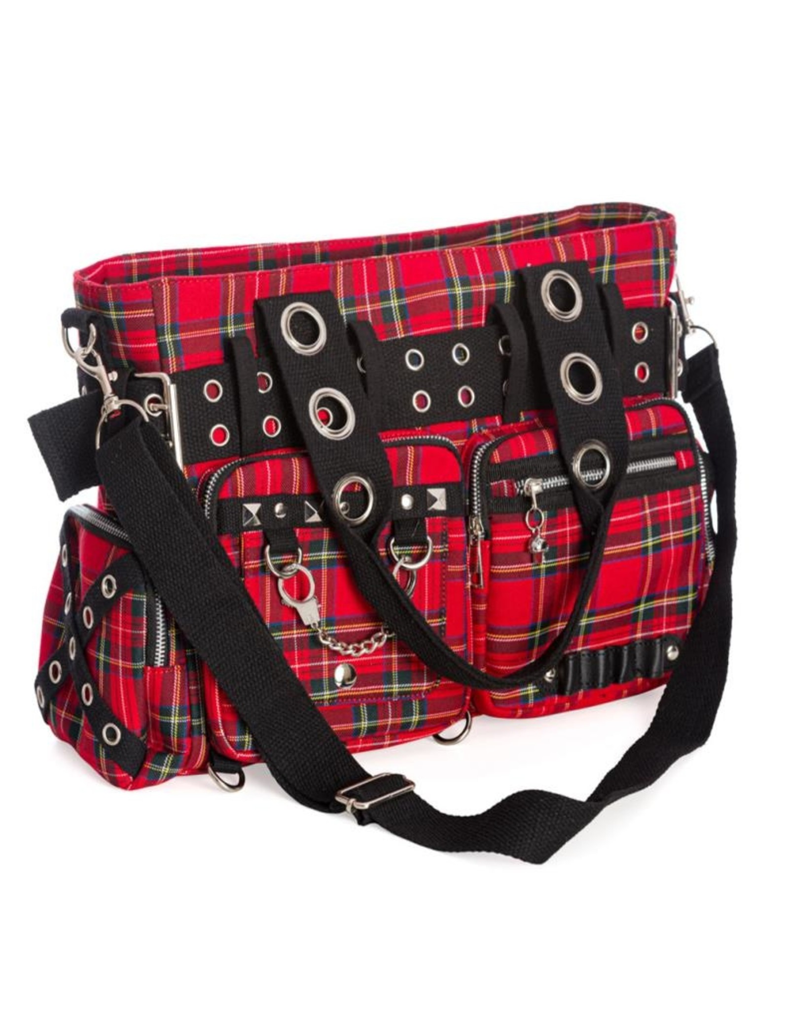 Banned Gothic Tassen Steampunk Tassen - Banned Camdyn Tartan Handtas