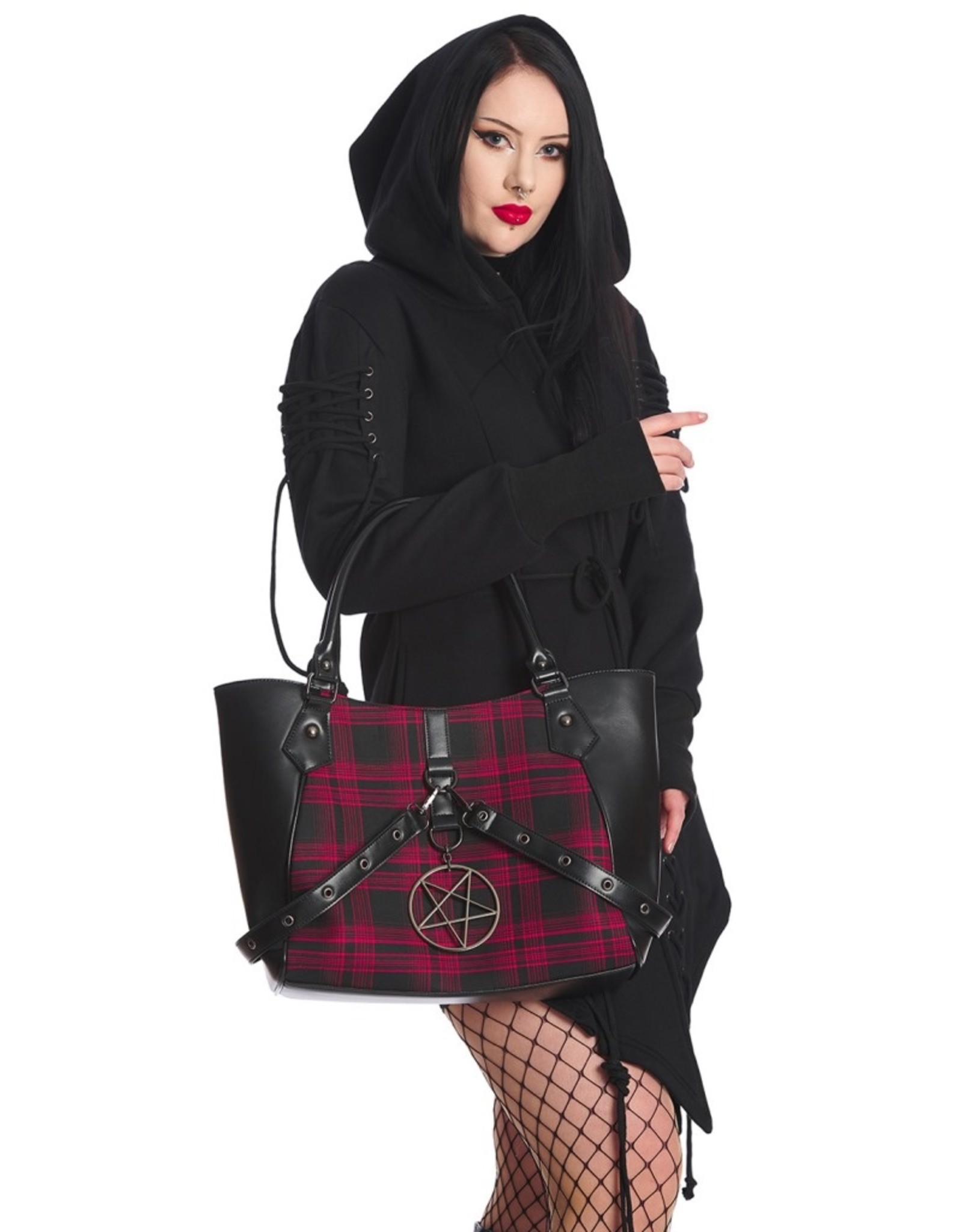 Banned Gothic bags Steampunk bags - Banned In Oblivion We Trust Tote Bag with Pentagram charm