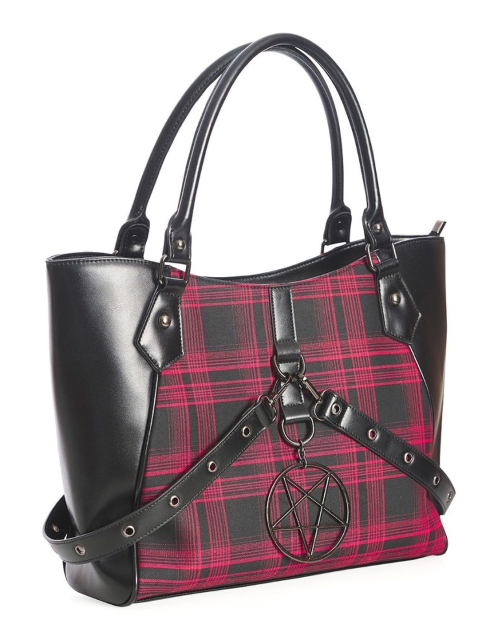Banned Gothic bags Steampunk bags - Banned In Oblivion We Trust Tote Bag with Pentagram charm