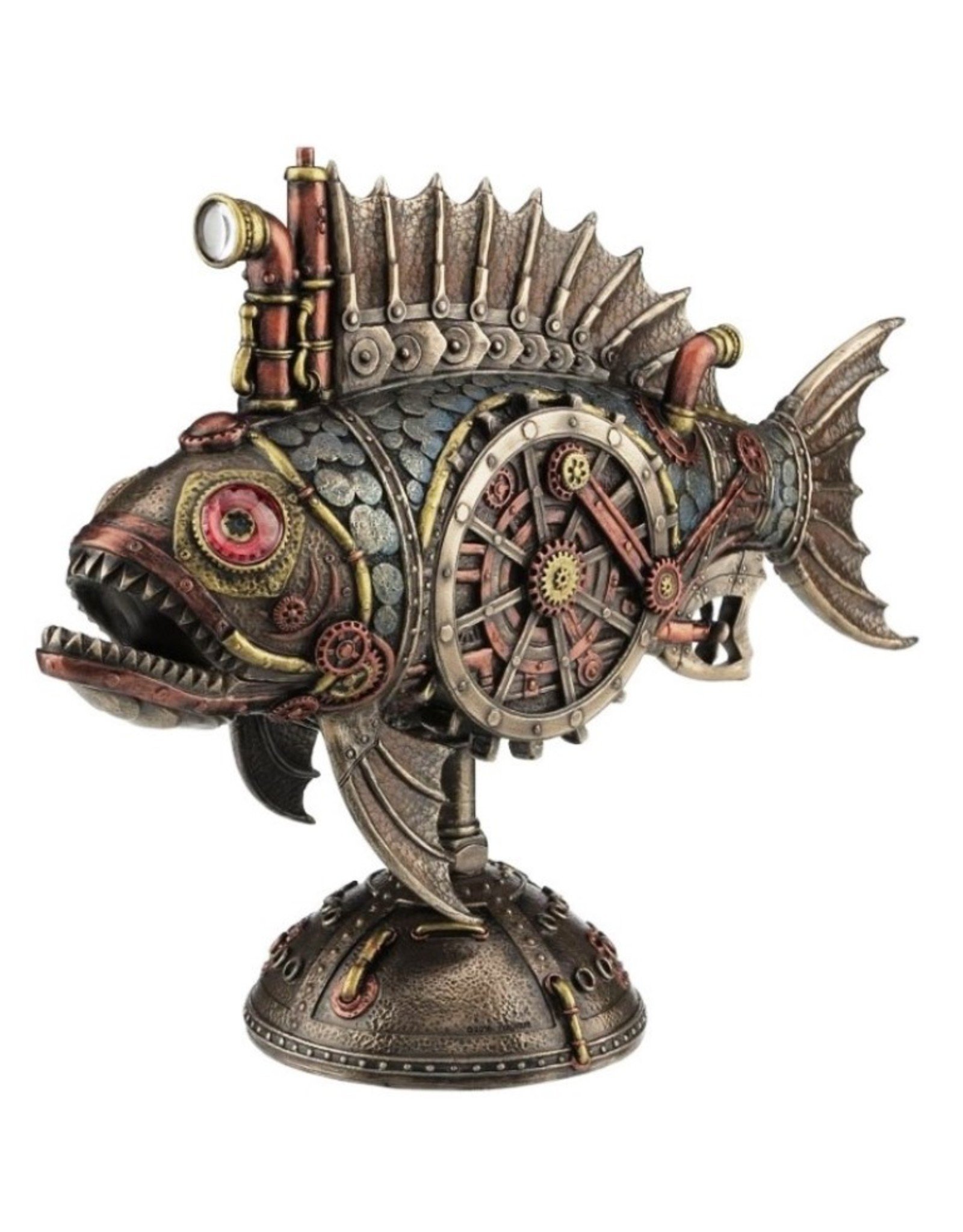 Veronese Design Giftware & Lifestyle -  Steampunk Piranha Submarine with Light