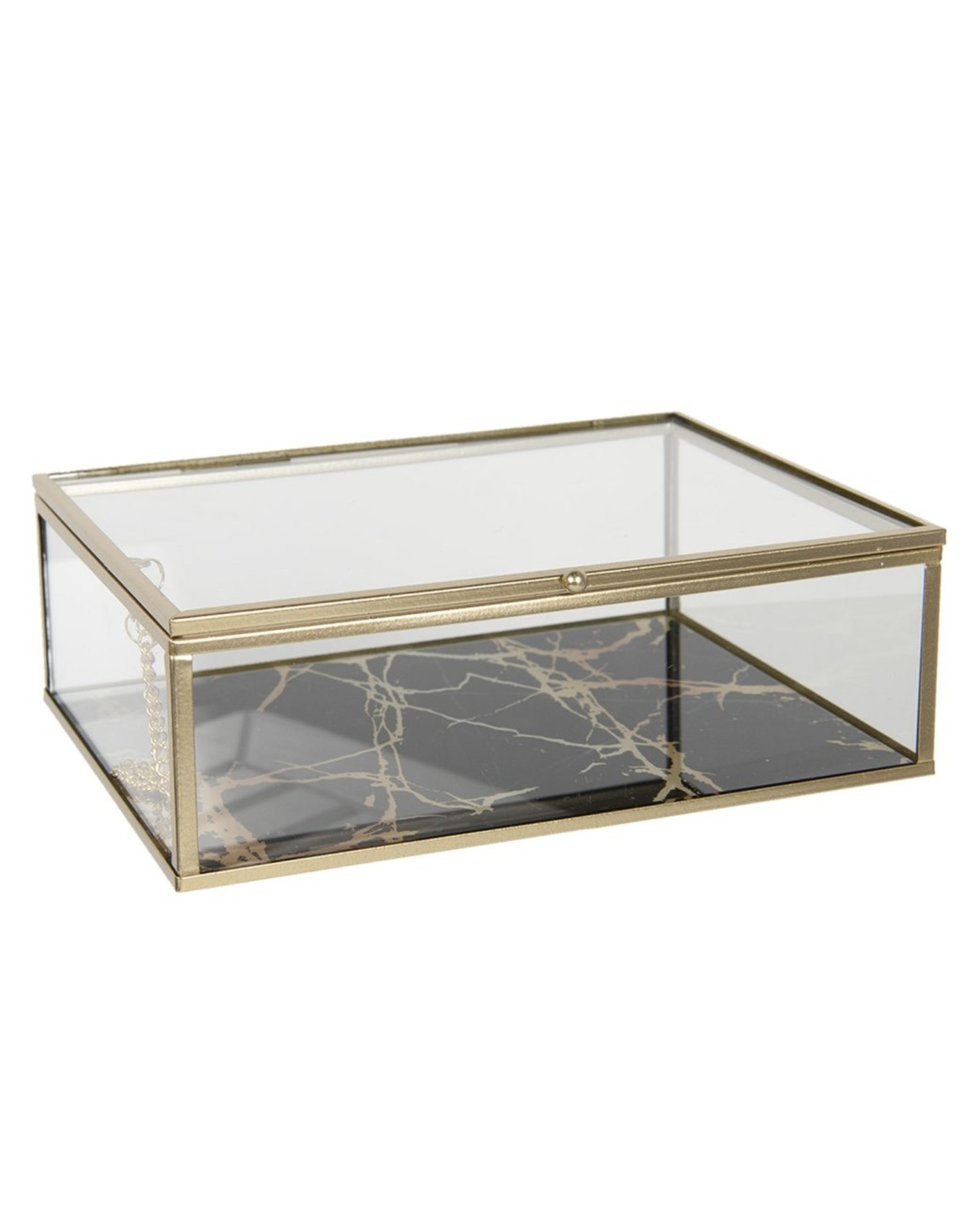 C&E Miscellaneous - Glass jewellery box  - Glass jewellery box  - presentation box 25x17x8 cm