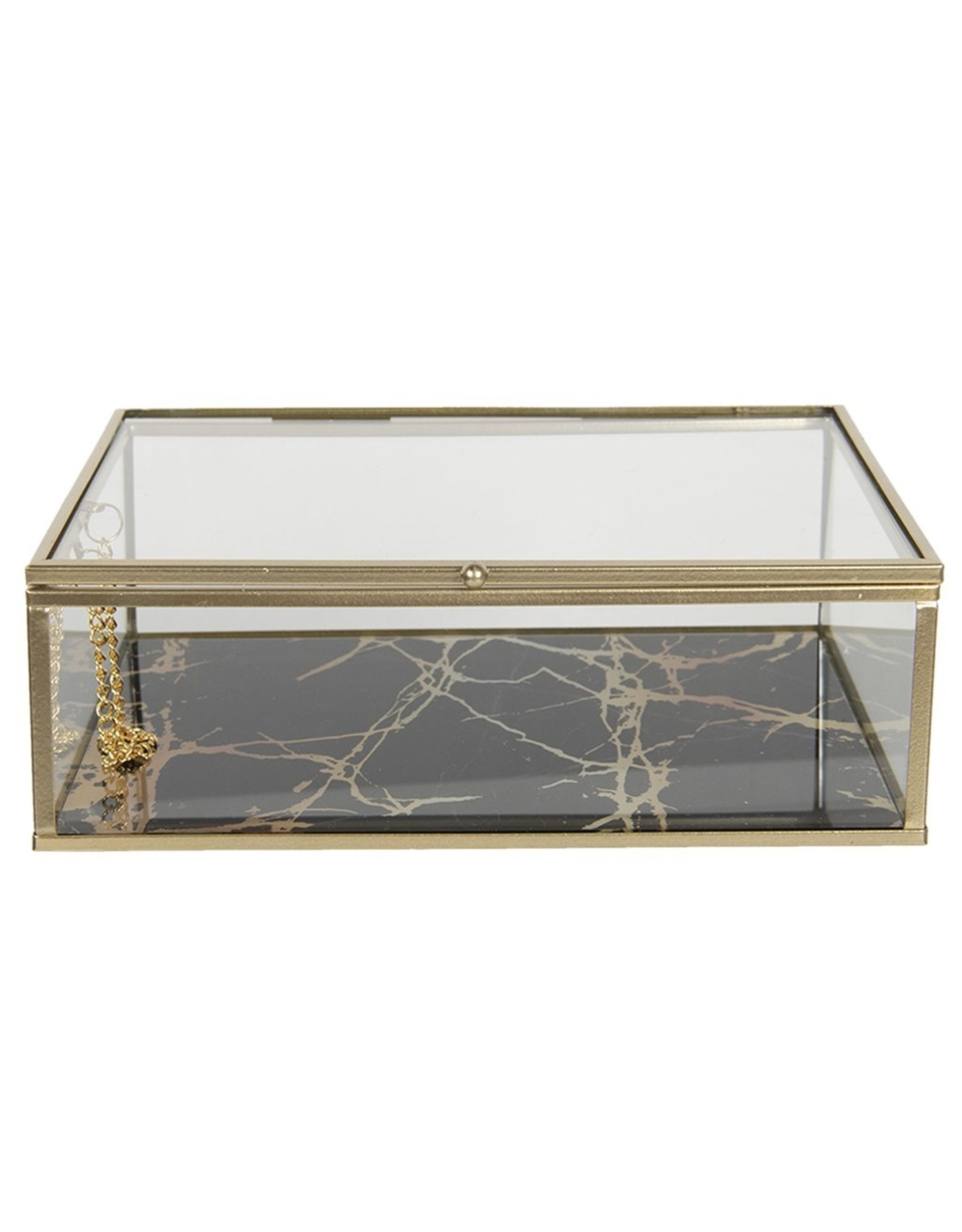 C&E Miscellaneous - Glass jewellery box  - Glass jewellery box  - presentation box 25x17x8 cm