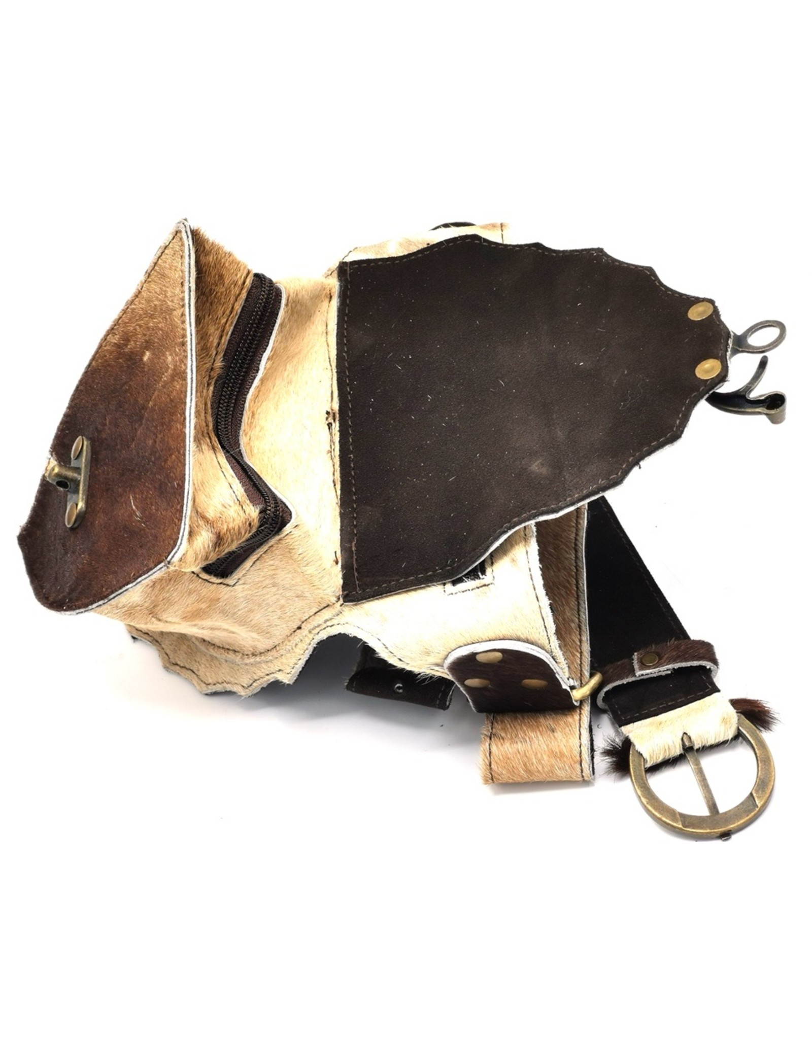 Trukado Small leather bags, cluches and more - Cowhide Hip Bag with Vintage Hook Ibiza