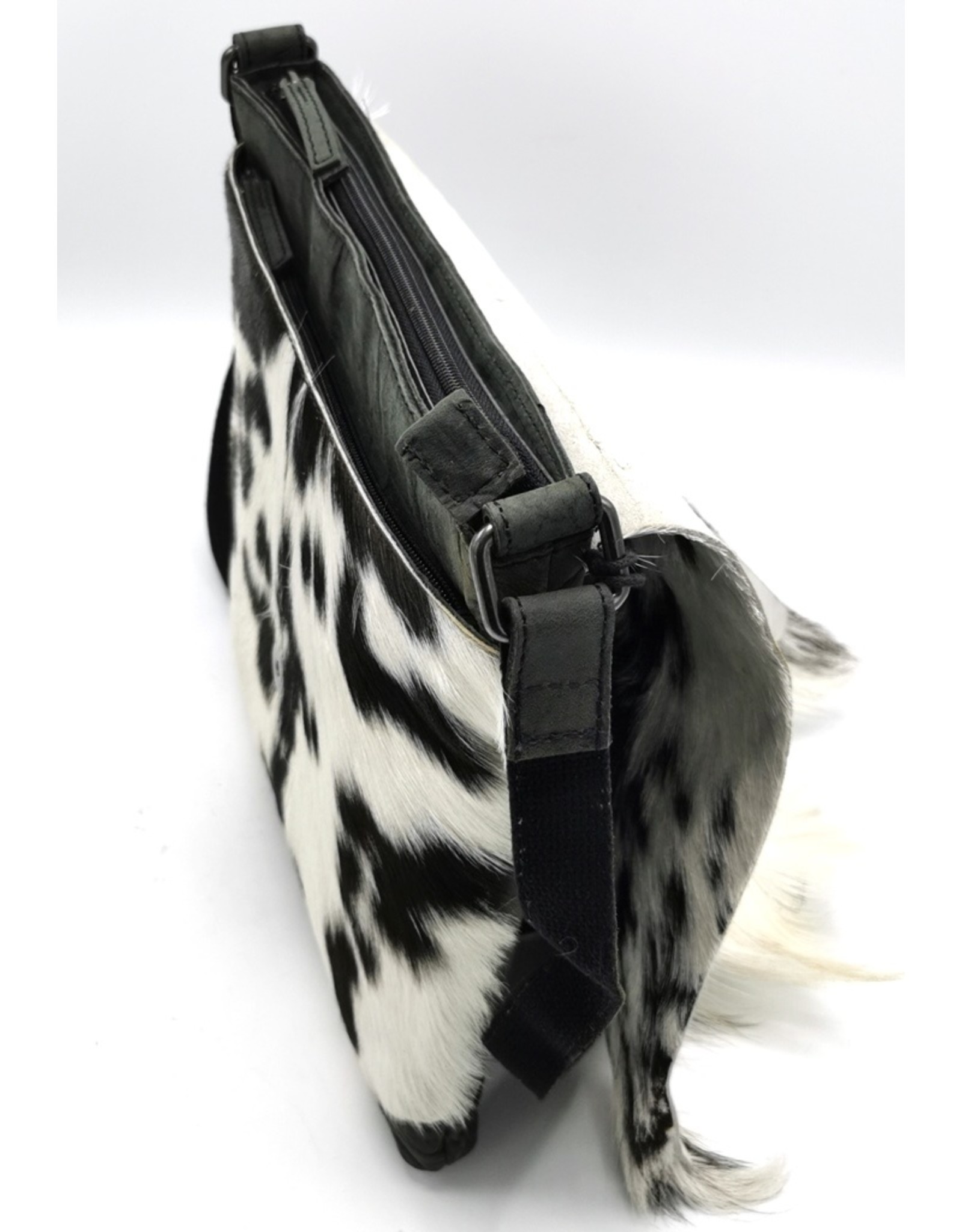 Hide & Stitches Leren tassen - Hide & Stitches Leren Schoudertas met Vacht omslag