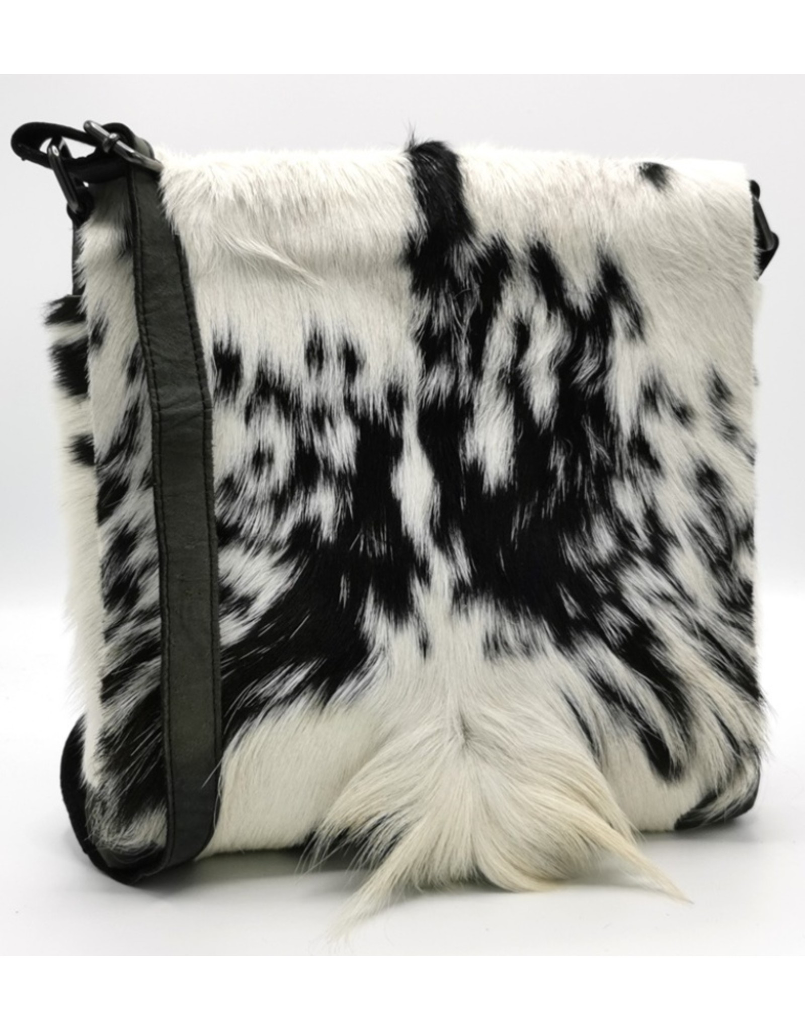 Hide & Stitches Leren tassen - Hide & Stitches Leren Schoudertas met Vacht omslag