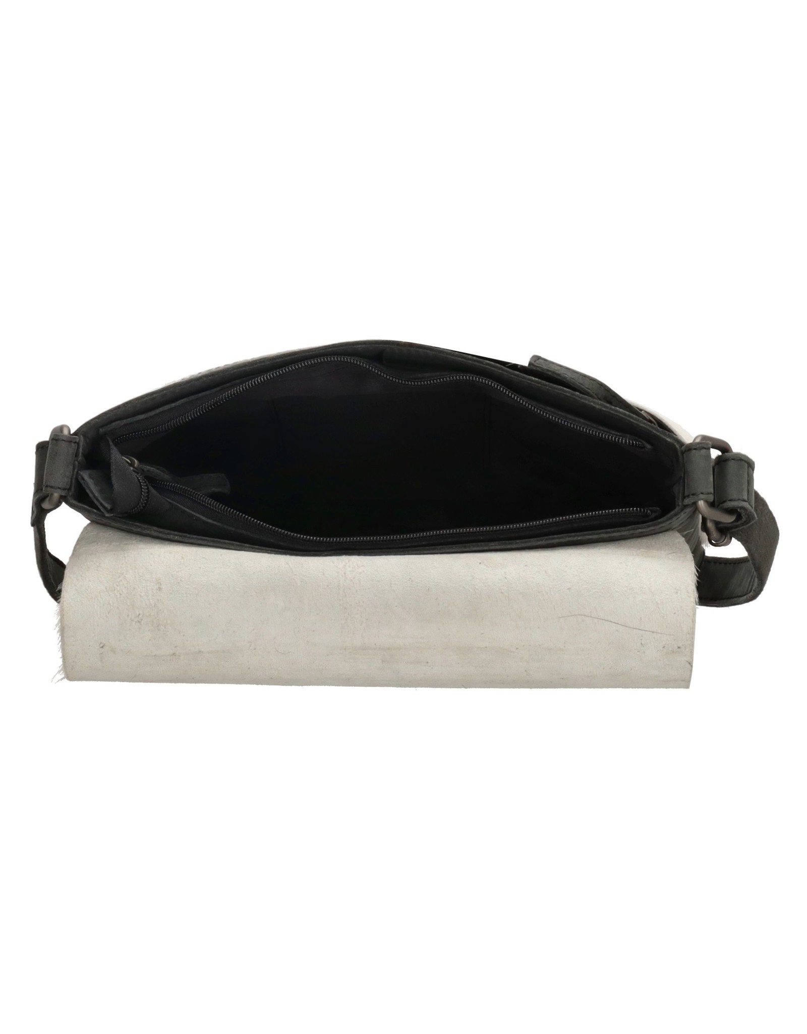 Hide & Stitches Leren tassen - Hide & Stitches Leren Schoudertas met Vacht omslag