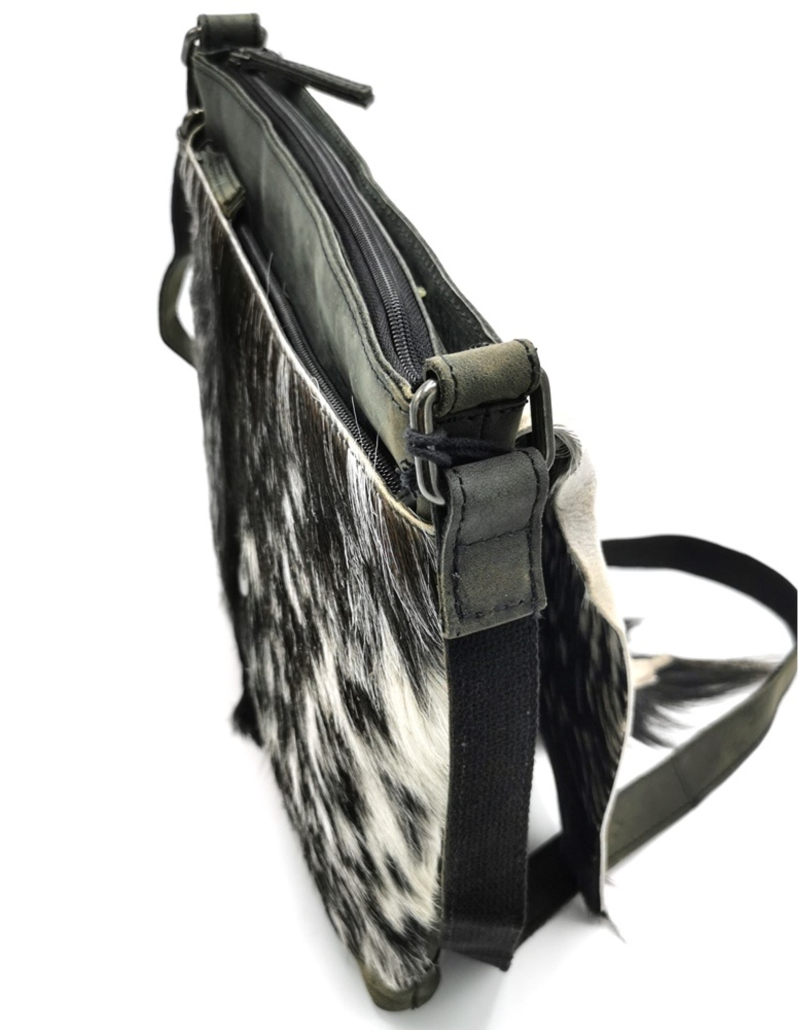 Hide & Stitches Leather bags - Hide & Stitches Leather Shoulder bag with Fur cover