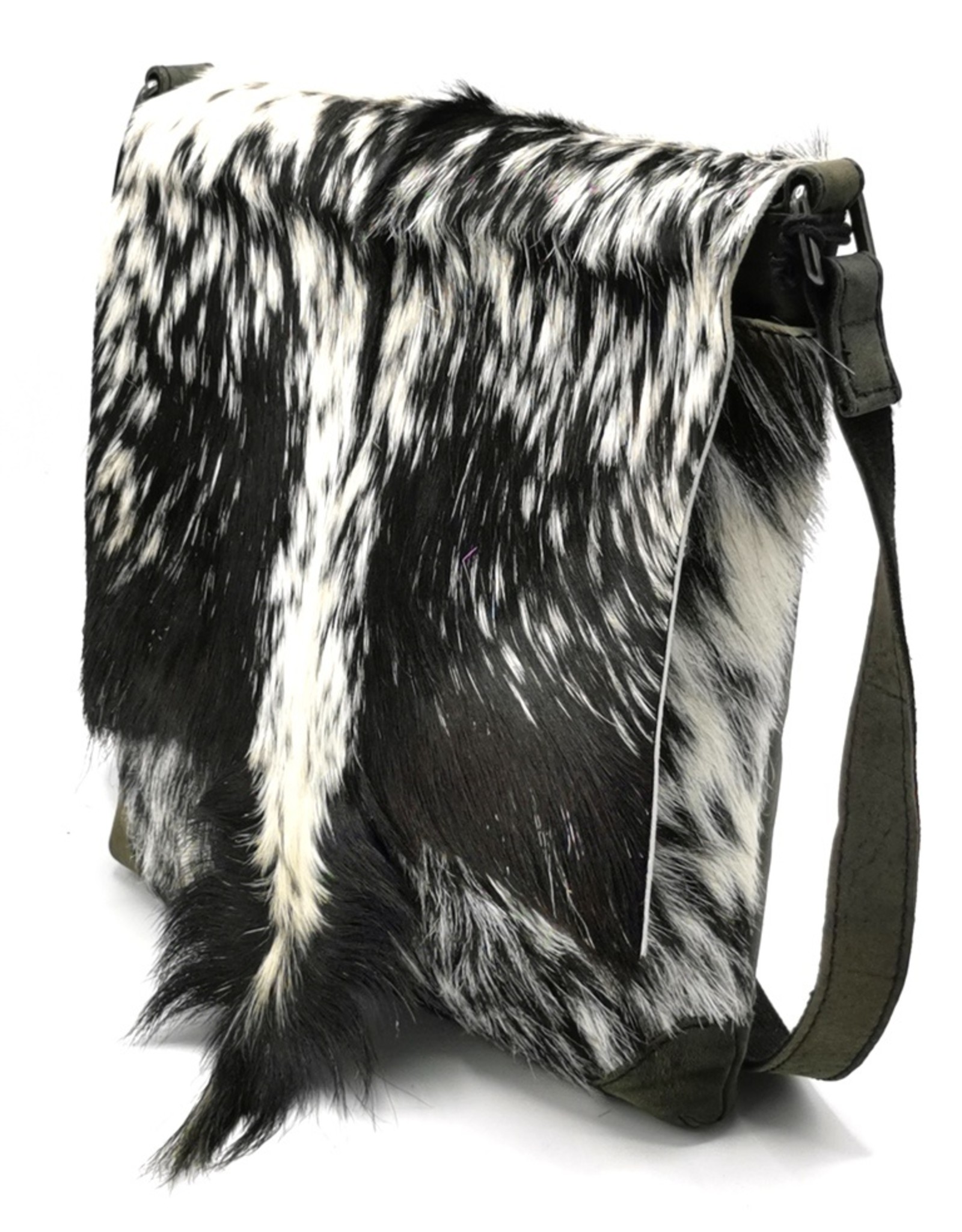 Hide & Stitches Leather bags - Hide & Stitches Leather Shoulder bag with Fur cover