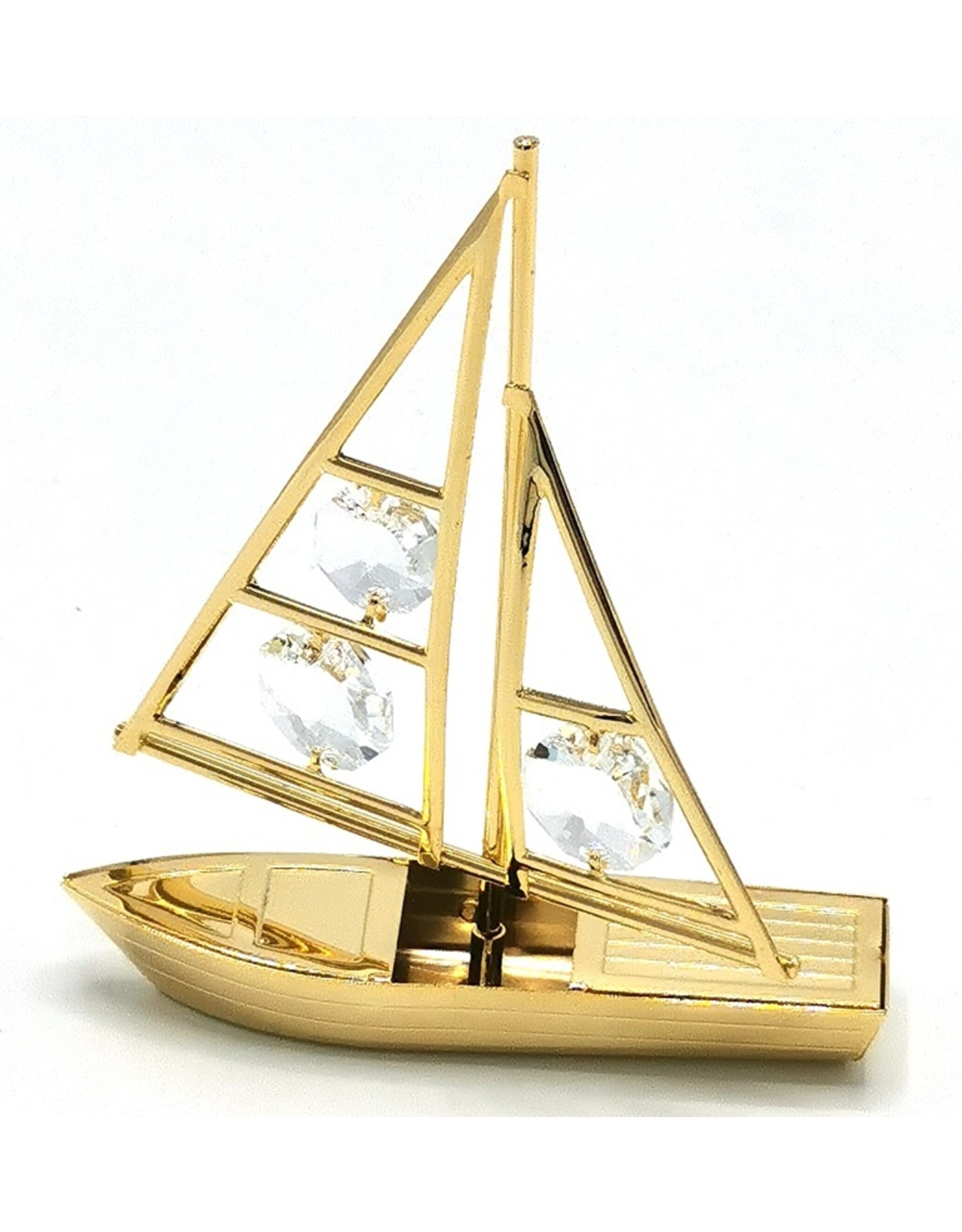 Crystal Temptations Miscellaneous - Miniature Boat. Gold-plated and with Swarovski