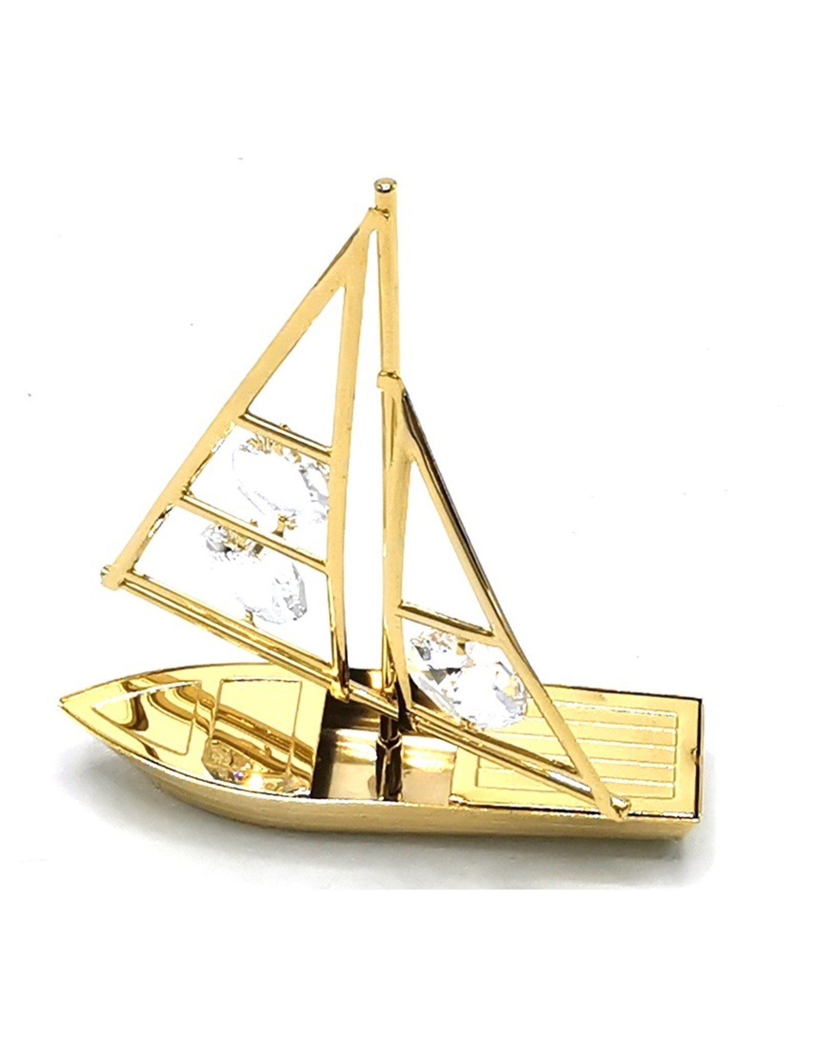 Crystal Temptations Miscellaneous - Miniature Boat. Gold-plated and with Swarovski