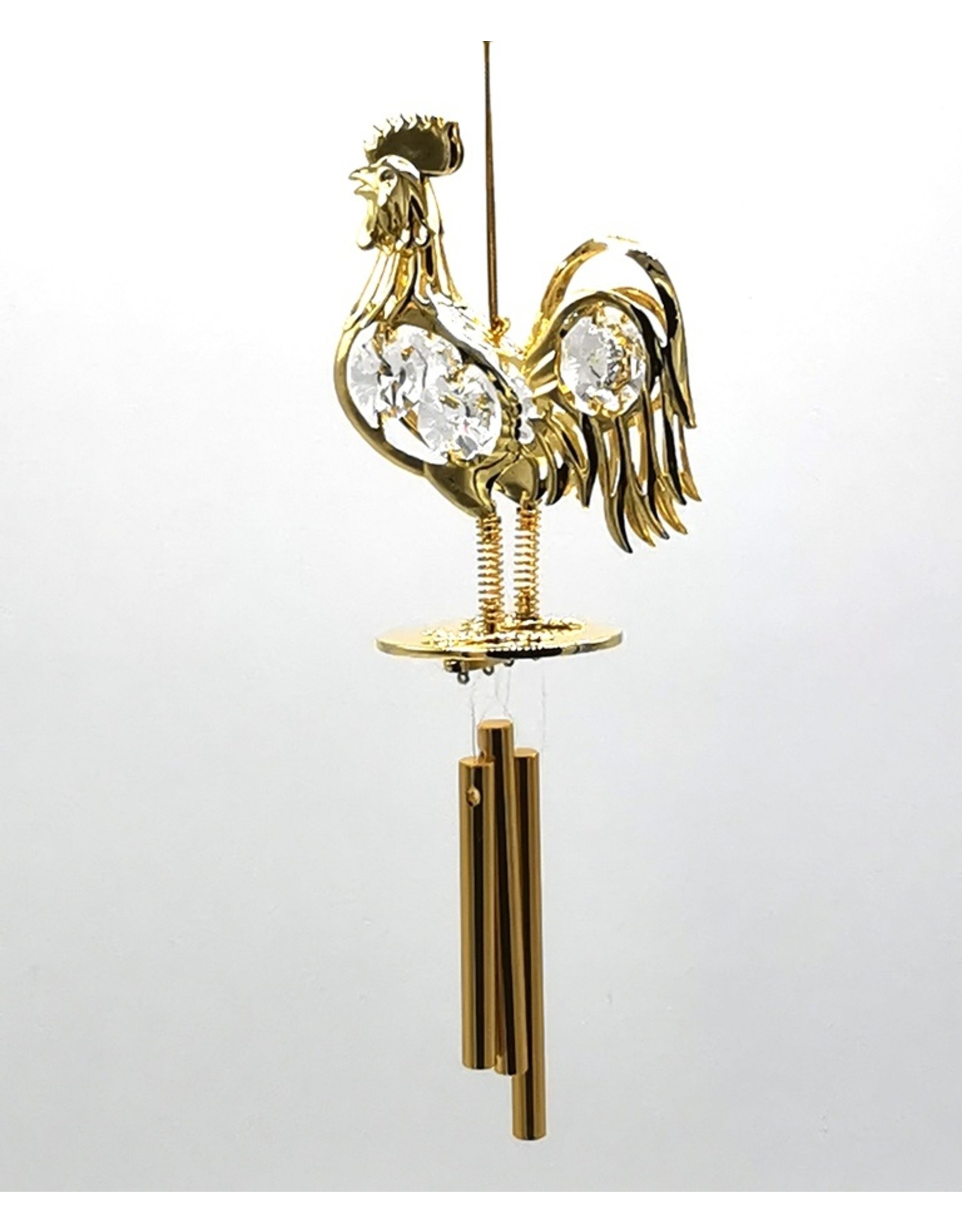 Crystal Temptations Miscellaneous - Miniatuur Windgong Haan Verguld, met Swarovski