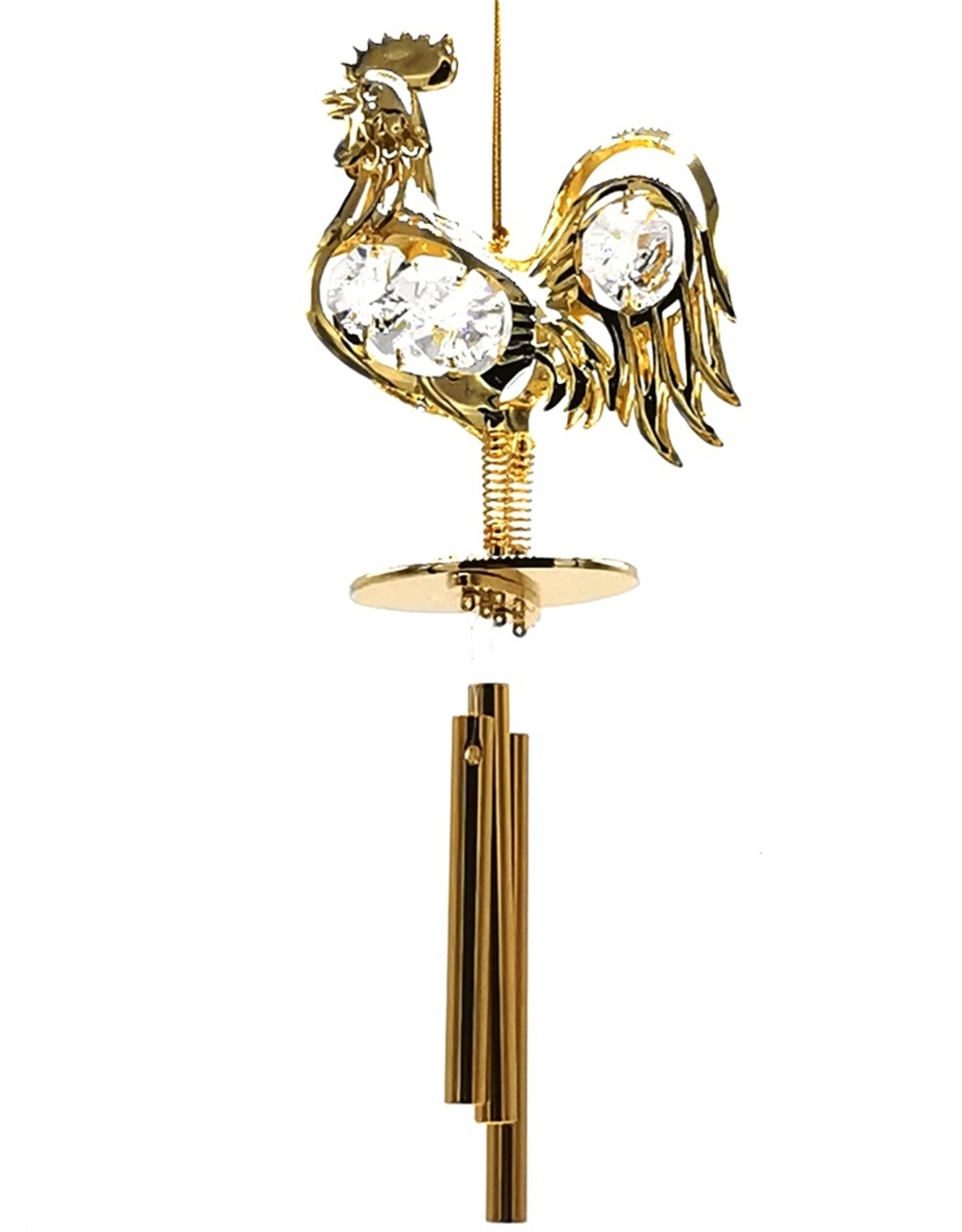 Crystal Temptations Miscellaneous - Miniature Wind chime Rooster Gilded, with Swarovski