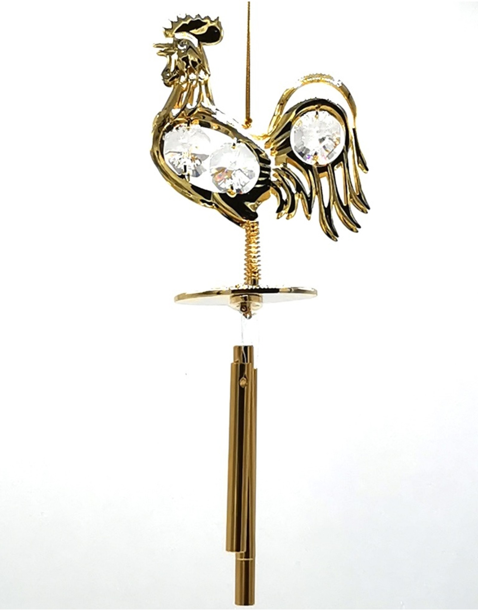 Crystal Temptations Miscellaneous - Miniature Wind chime Rooster Gilded, with Swarovski