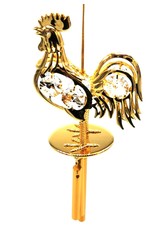 Crystal Temptations Miscellaneous - Miniature Wind chime Rooster Gilded, with Swarovski