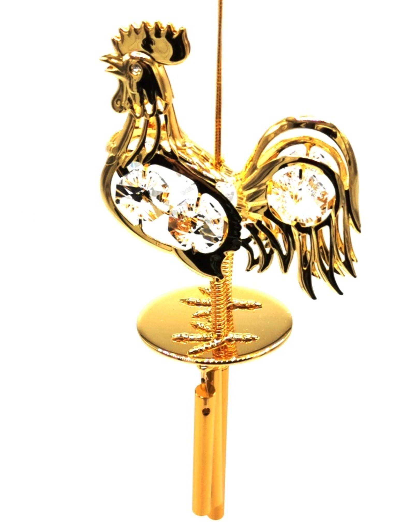 Crystal Temptations Miscellaneous - Miniature Wind chime Rooster Gilded, with Swarovski