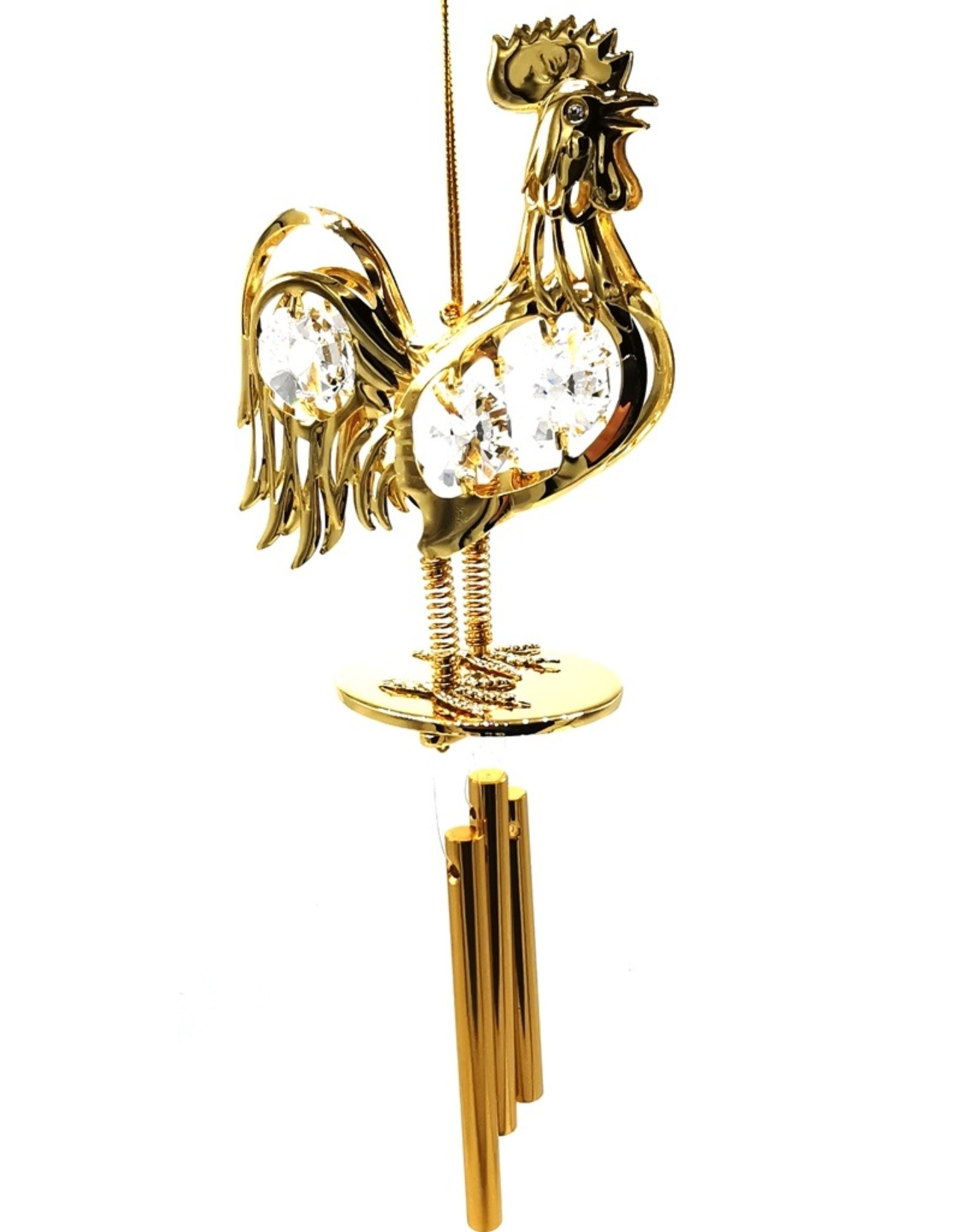 Crystal Temptations Miscellaneous - Miniature Wind chime Rooster Gilded, with Swarovski