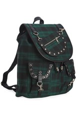 Banned Backpacks - Banned  Yamy Tartan backpack green-black