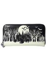 Banned Gothic  Wallets and Purses - Woodland Wallet with Black Cats and Bats