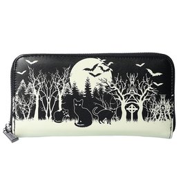 Banned Woodland Wallet with Black Cats and Bats