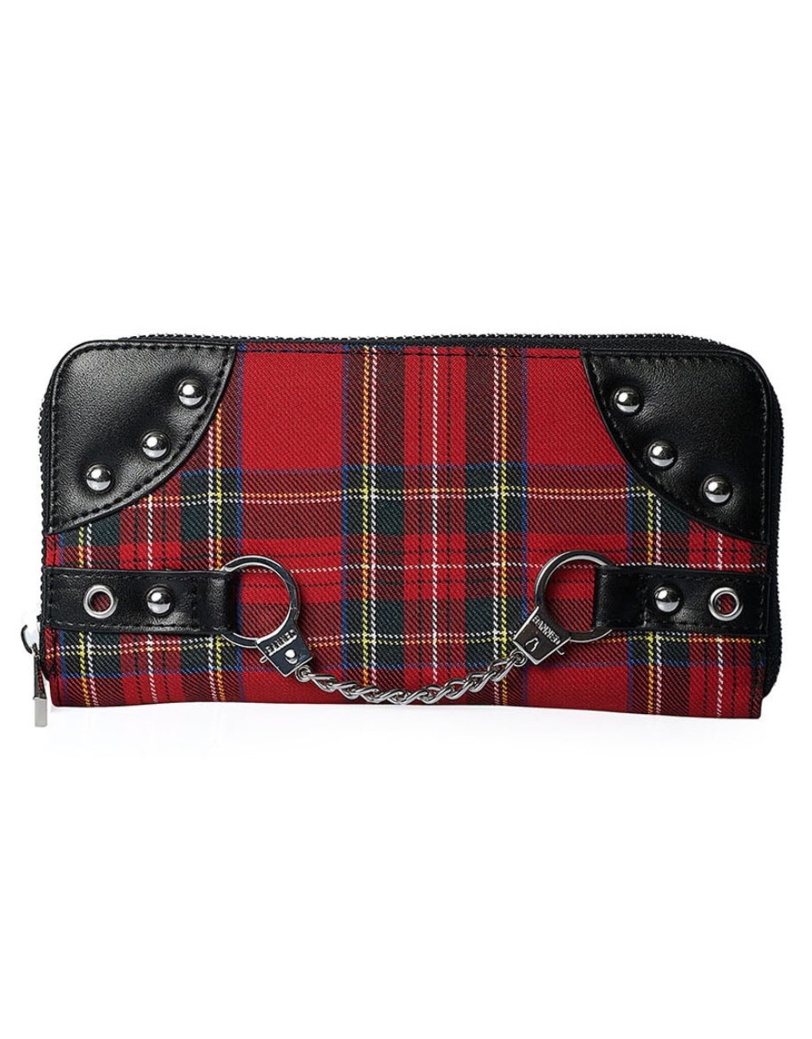 Banned Gothic wallets and Purses - Tartan Wallet with Handcuffs