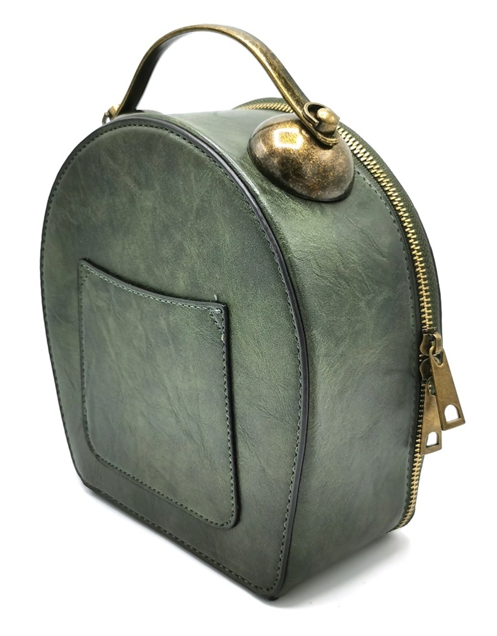 Magic Bags Steampunk bags Gothic bags -  Vintage Klok handtas met Werkende Klok (legergroen)