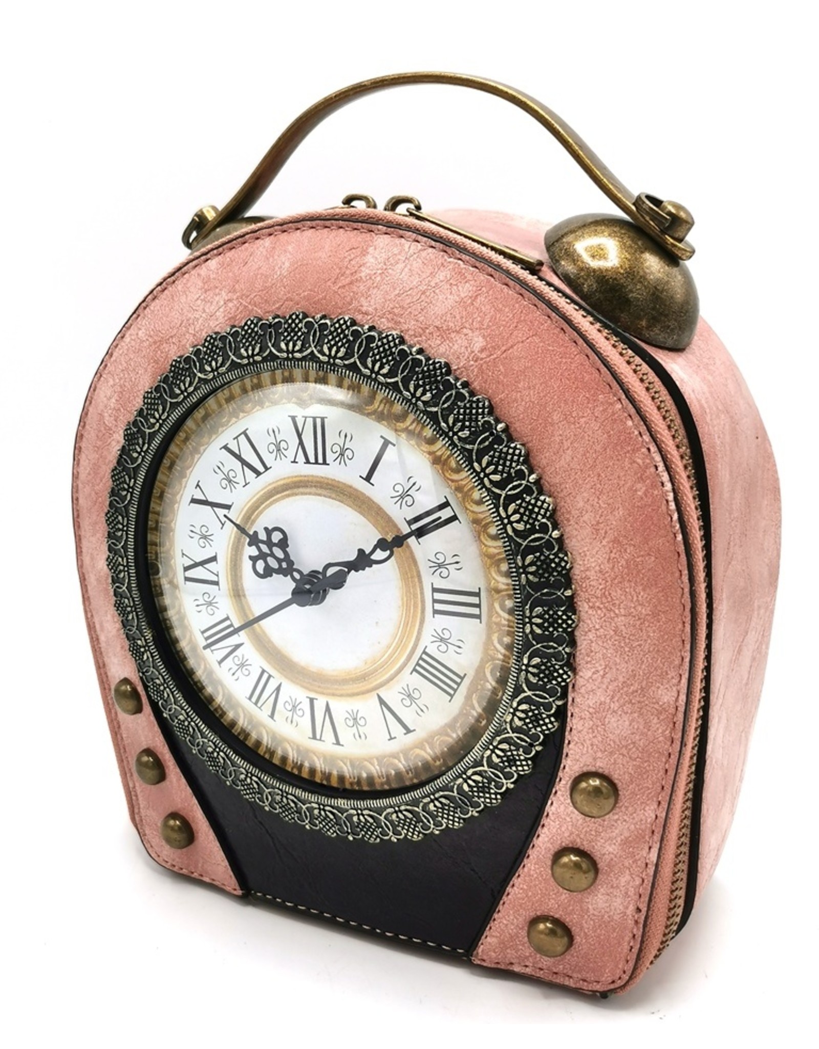 Magic Bags Steampunk bags Gothic bags -   Vintage Clock handbag with Working Clock (old rose)