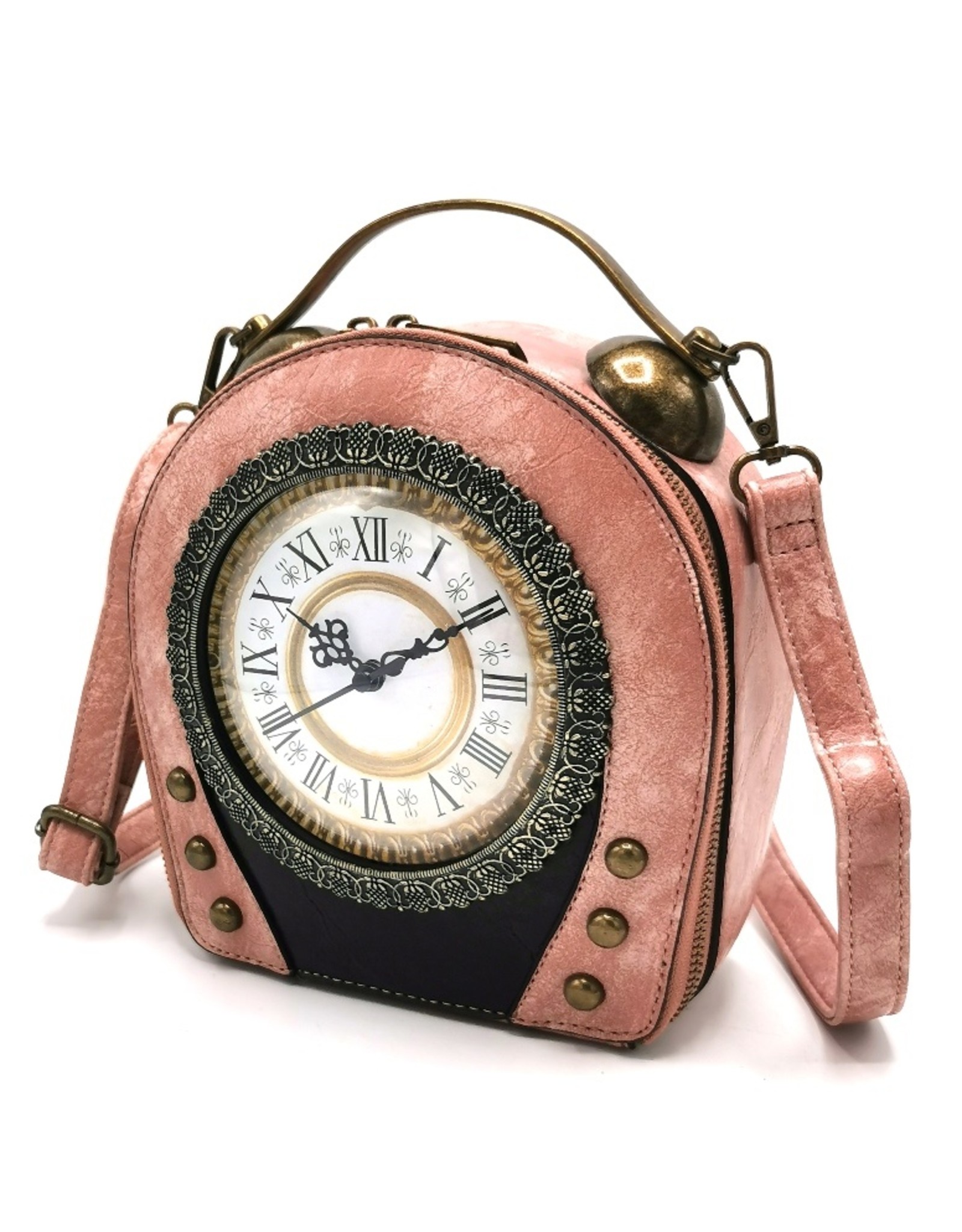 Magic Bags Steampunk bags Gothic bags -   Vintage Clock handbag with Working Clock (old rose)