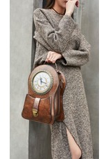 Magic Bags Gothic bags Steampunk bags - Backpack with Real Working Clock brown