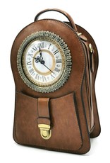 Magic Bags Gothic bags Steampunk bags - Backpack with Real Working Clock brown