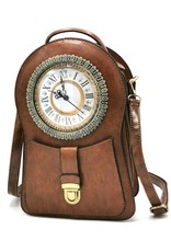 Magic Bags Gothic bags Steampunk bags - Backpack with Real Working Clock brown