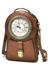 Magic Bags Gothic bags Steampunk bags - Backpack with Real Working Clock brown